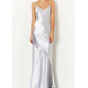 Long silver metallic maxi dress
